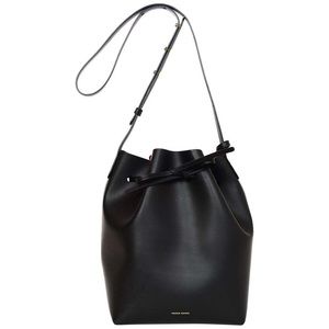 Mansur Gavriel black and pink mini bucket bag